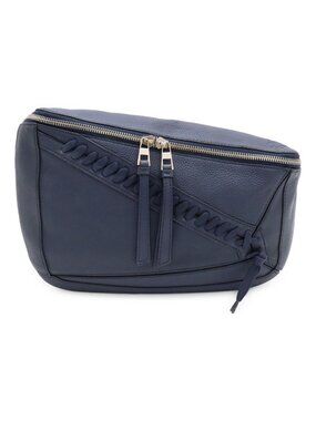Loewe Puzzle Anagram Sling Bag Crossbody Leather Navy Silver